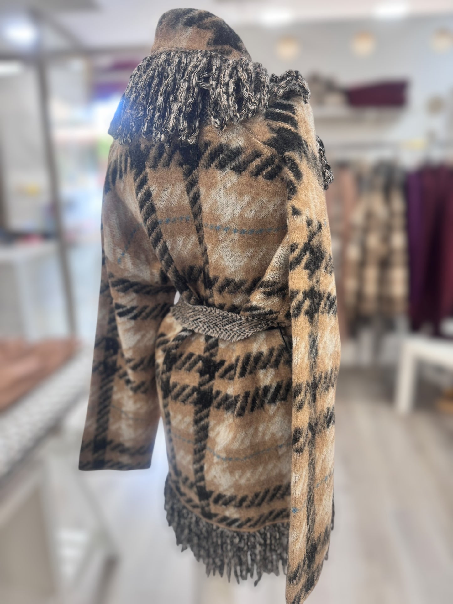 Cardigan Semicouture con frange e cintura