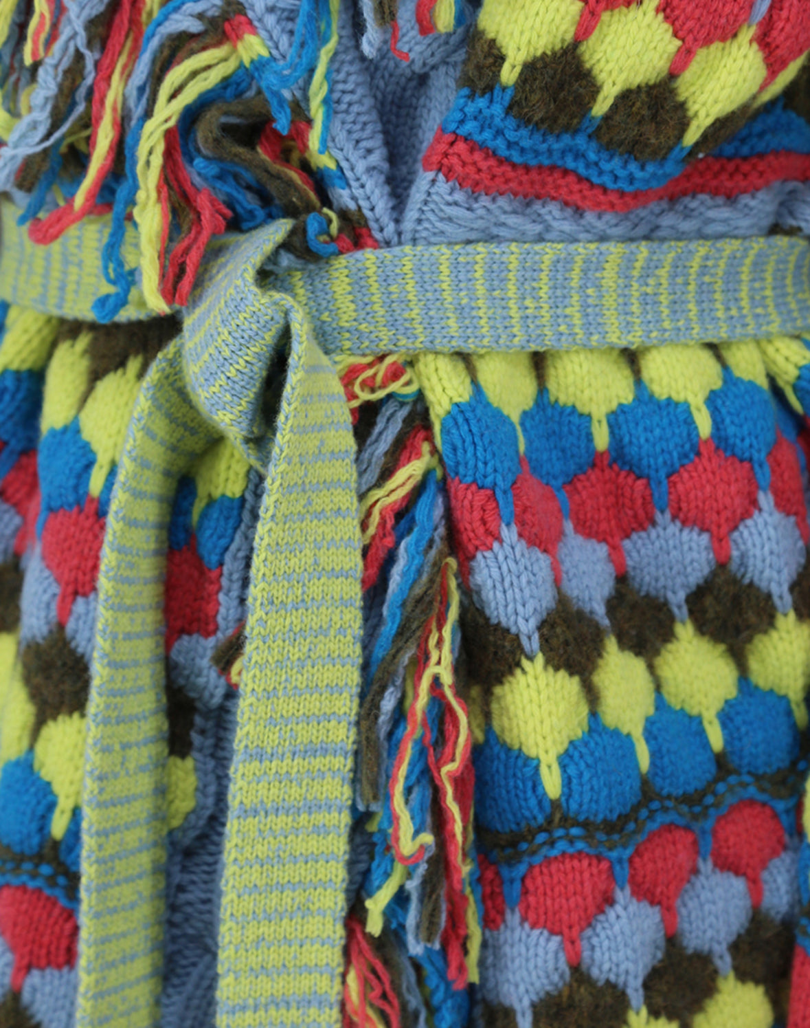 Cardigan multicolor Semicouture in lana e alpaca con frange