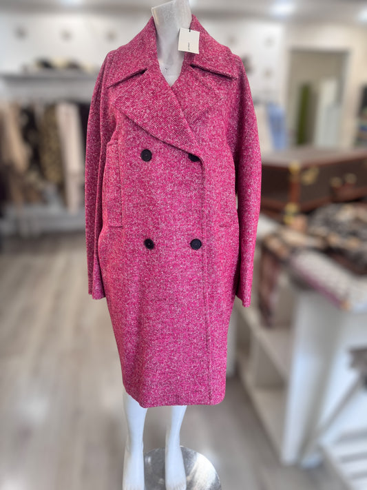 Cappotto rosa tweed misto lana Liviana Conti