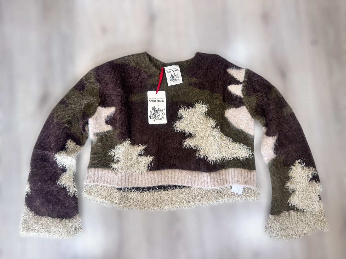 Maglione Semicouture donna fantasia camouflage verde/marrone