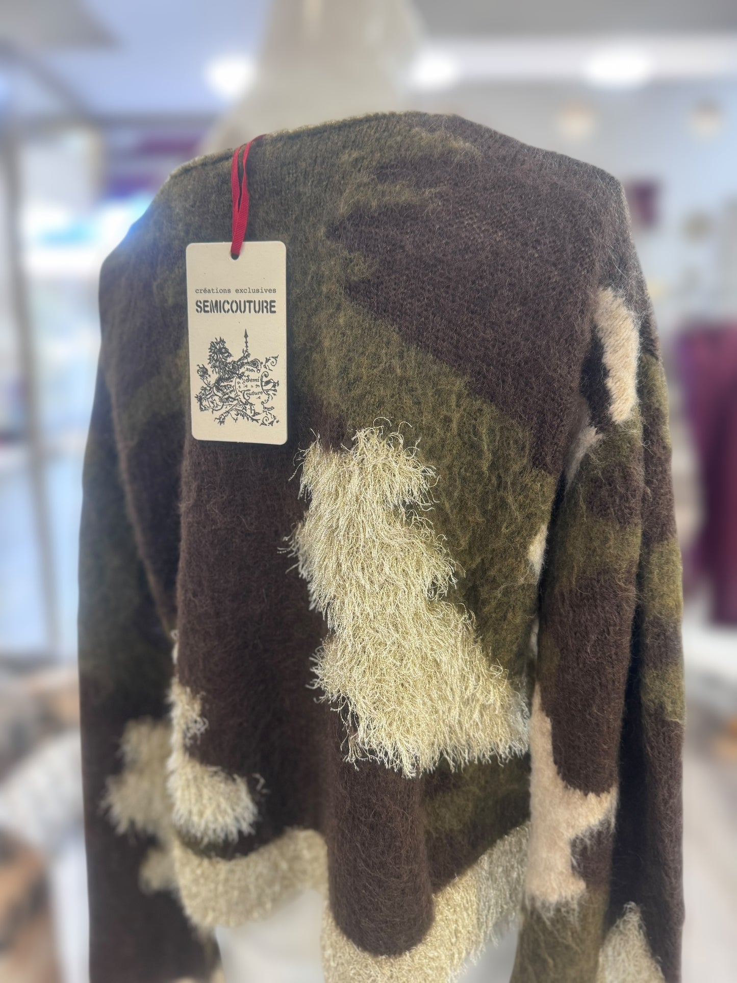 Maglione Semicouture donna fantasia camouflage verde/marrone
