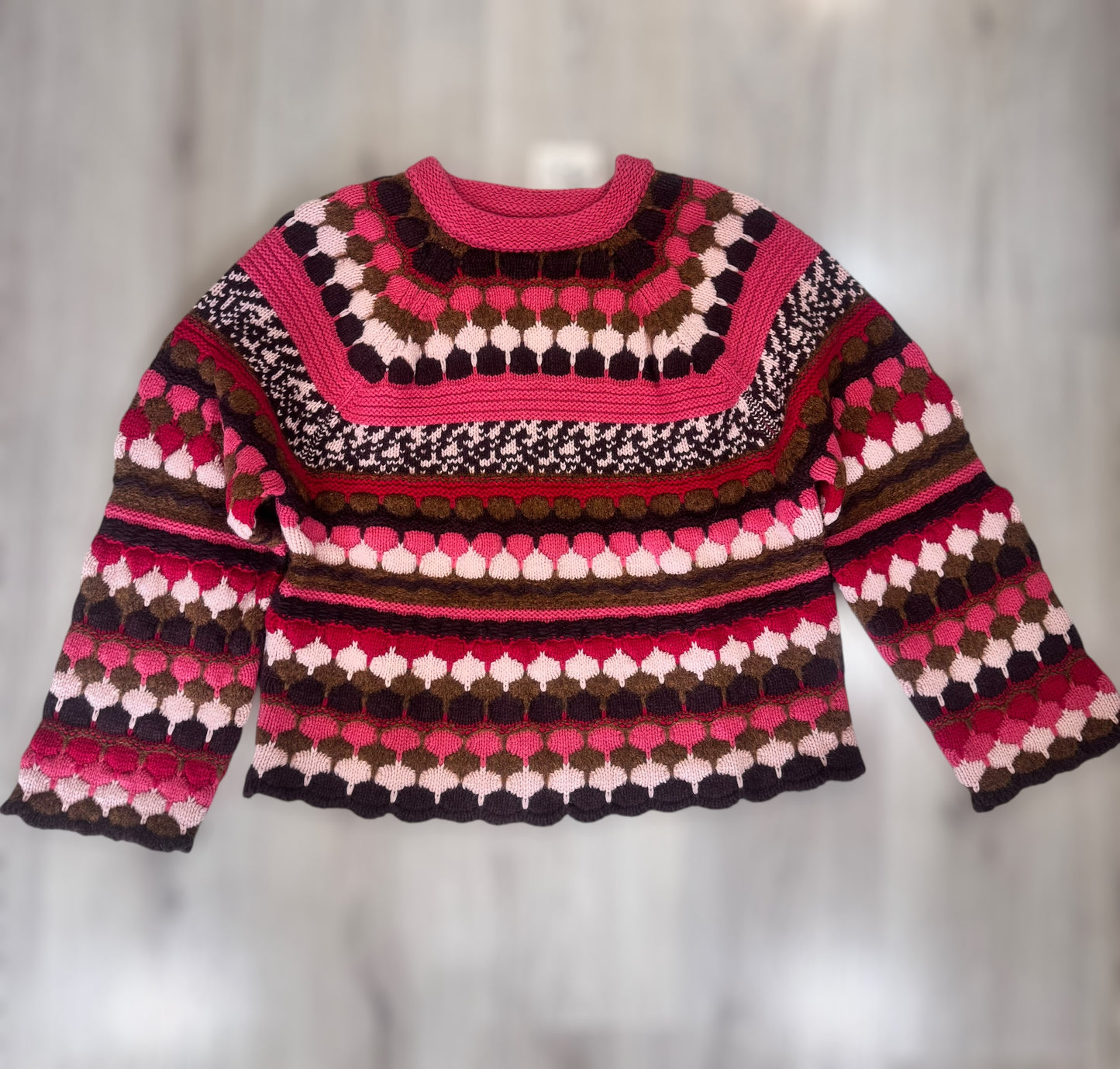Maglione donna Sericolture lana alpaca fantasia jacquard