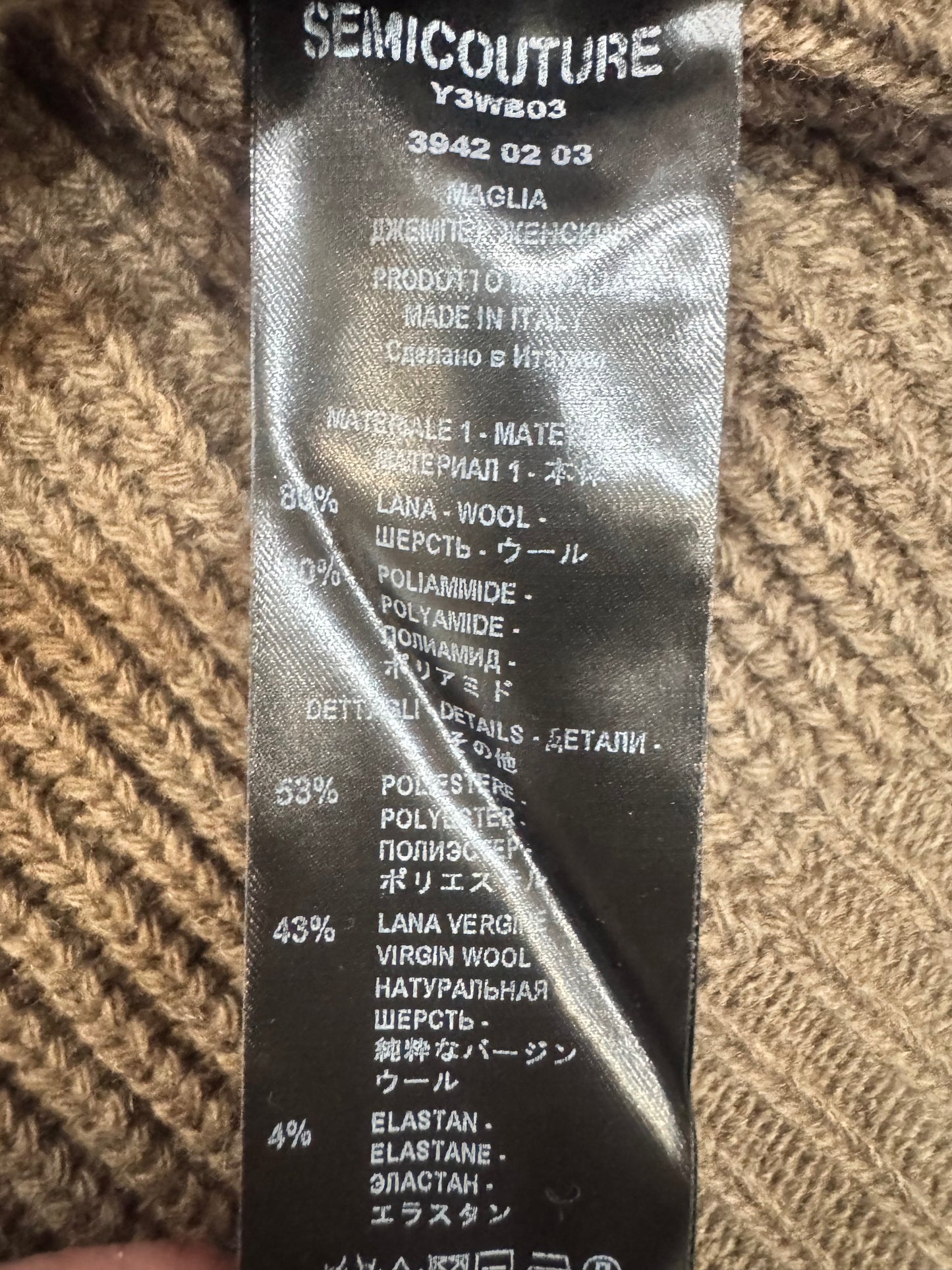 Maglia Semicouture con tasche frontali e collo alto